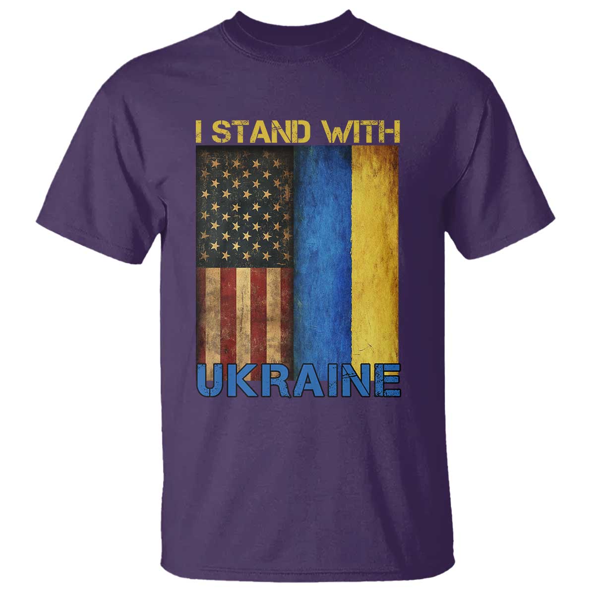 I Stand With Ukraine T Shirt Ukrainian American Flag