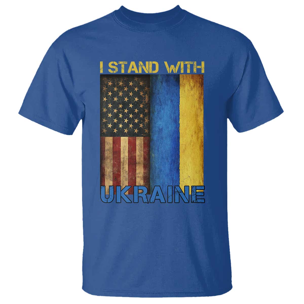 I Stand With Ukraine T Shirt Ukrainian American Flag