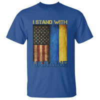 I Stand With Ukraine T Shirt Ukrainian American Flag