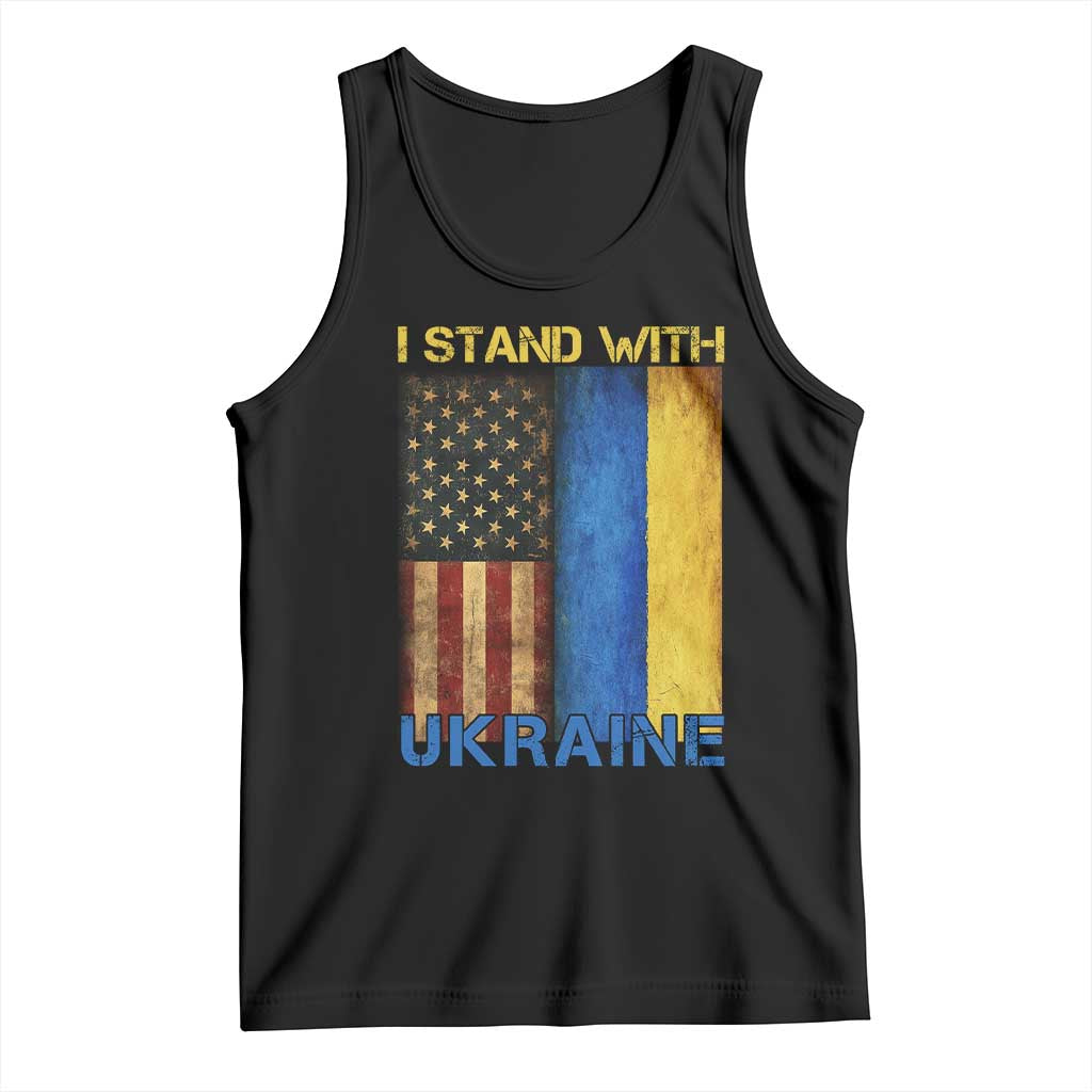 I Stand With Ukraine Tank Top Ukrainian American Flag