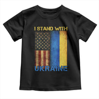I Stand With Ukraine Toddler T Shirt Ukrainian American Flag