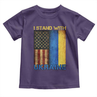 I Stand With Ukraine Toddler T Shirt Ukrainian American Flag