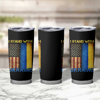 I Stand With Ukraine Tumbler Cup Ukrainian American Flag