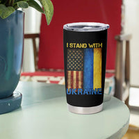 I Stand With Ukraine Tumbler Cup Ukrainian American Flag