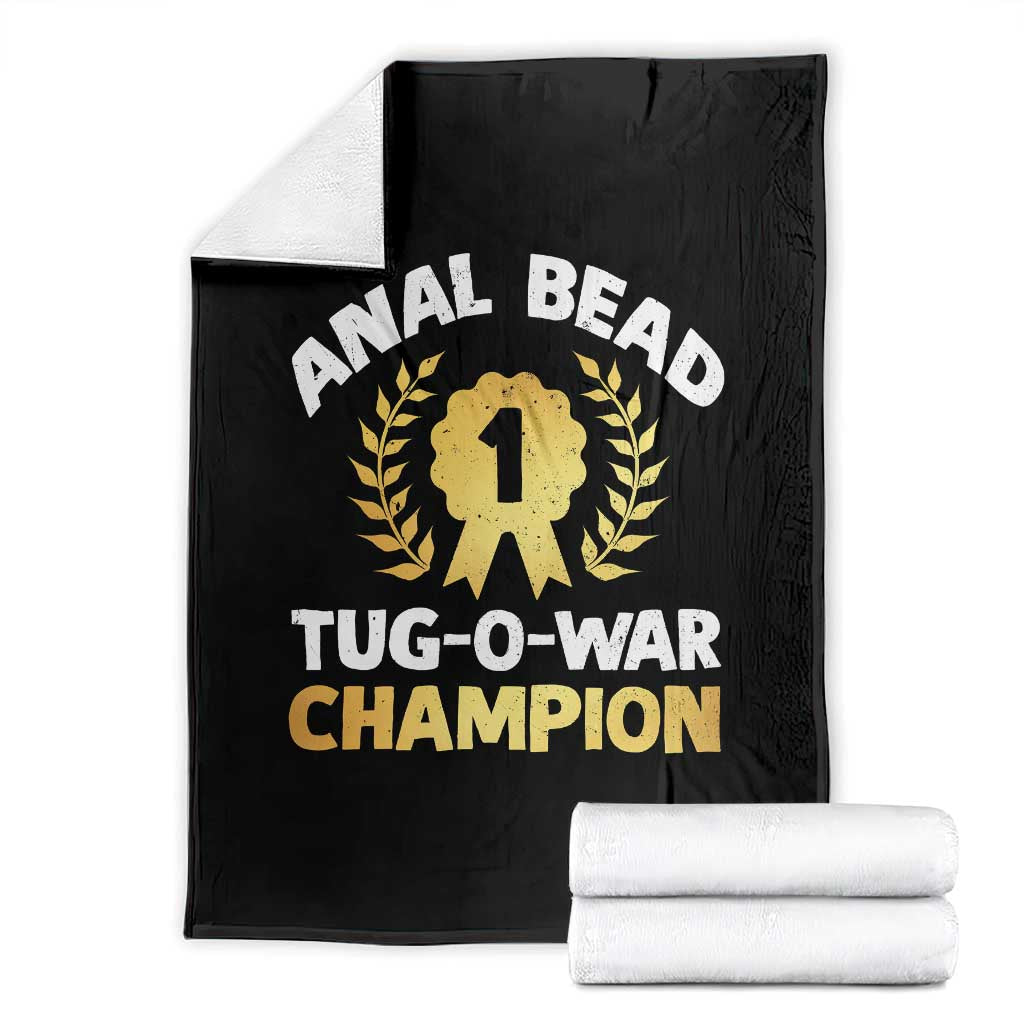 Anal Bead Tug O War Champion Funny Offensive Throw Blanket Inappropriate Adult Humor Gold - Wonder Print Shop