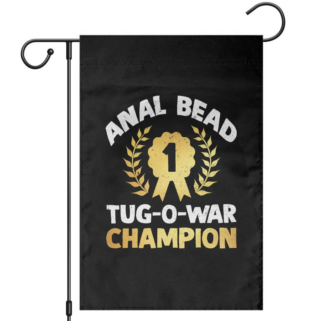 Anal Bead Tug O War Champion Funny Offensive Garden Flag Inappropriate Adult Humor Gold - Wonder Print Shop