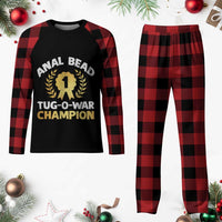 Anal Bead Tug O War Champion Funny Offensive Plaid Pajama Set Inappropriate Adult Humor Gold - Wonder Print Shop