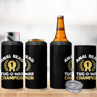 Anal Bead Tug O War Champion Funny Offensive 4 in 1 Can Cooler Tumbler Inappropriate Adult Humor Gold - Wonder Print Shop