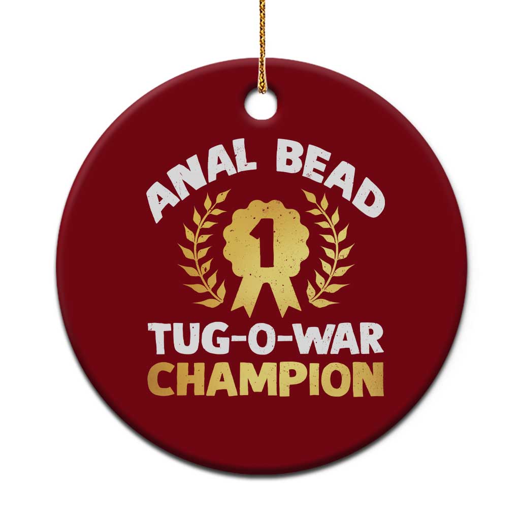 Anal Bead Tug O War Champion Funny Offensive Ceramic Ornament Inappropriate Adult Humor Gold - Wonder Print Shop