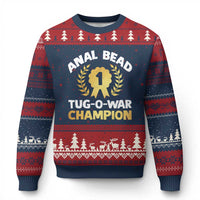 Anal Bead Tug O War Champion Funny Offensive Ugly Christmas Sweater Inappropriate Adult Humor Gold - Wonder Print Shop