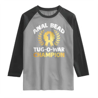 Anal Bead Tug O War Champion Funny Offensive Raglan Shirt Inappropriate Adult Humor Gold - Wonder Print Shop