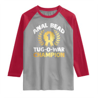Anal Bead Tug O War Champion Funny Offensive Raglan Shirt Inappropriate Adult Humor Gold - Wonder Print Shop