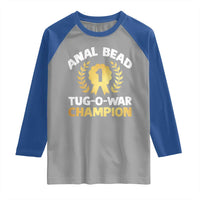Anal Bead Tug O War Champion Funny Offensive Raglan Shirt Inappropriate Adult Humor Gold - Wonder Print Shop
