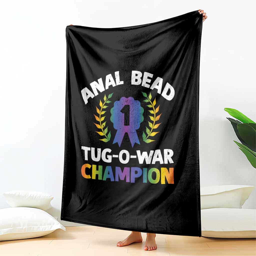 Anal Bead Tug O War Champion Funny Offensive Throw Blanket Inappropriate Adult Humor Rainbow - Wonder Print Shop