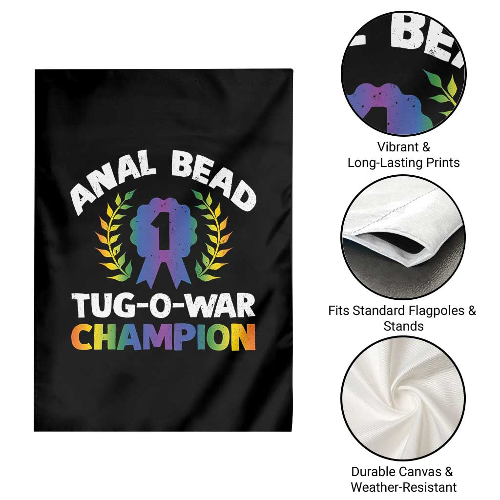 Anal Bead Tug O War Champion Funny Offensive Garden Flag Inappropriate Adult Humor Rainbow - Wonder Print Shop