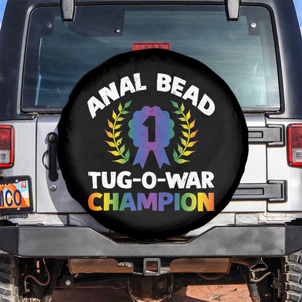 Anal Bead Tug O War Champion Funny Offensive Spare Tire Cover Inappropriate Adult Humor Rainbow - Wonder Print Shop