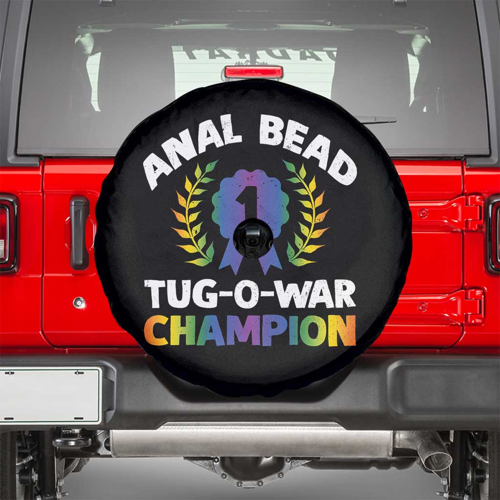 Anal Bead Tug O War Champion Funny Offensive Spare Tire Cover Inappropriate Adult Humor Rainbow - Wonder Print Shop