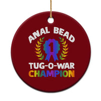 Anal Bead Tug O War Champion Funny Offensive Ceramic Ornament Inappropriate Adult Humor Rainbow - Wonder Print Shop