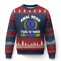 Anal Bead Tug O War Champion Funny Offensive Ugly Christmas Sweater Inappropriate Adult Humor Rainbow - Wonder Print Shop