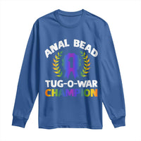 Anal Bead Tug O War Champion Funny Offensive Long Sleeve Shirt Inappropriate Adult Humor Rainbow - Wonder Print Shop