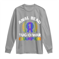 Anal Bead Tug O War Champion Funny Offensive Long Sleeve Shirt Inappropriate Adult Humor Rainbow - Wonder Print Shop