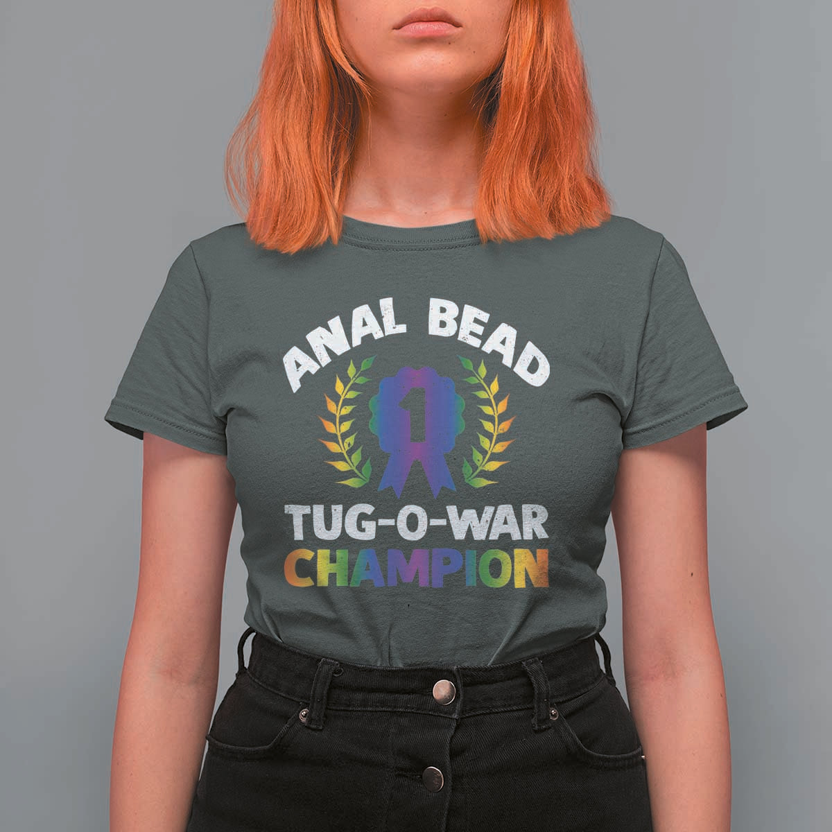 Anal Bead Tug O War Champion Funny Offensive T Shirt For Women Inappropriate Adult Humor Rainbow - Wonder Print Shop