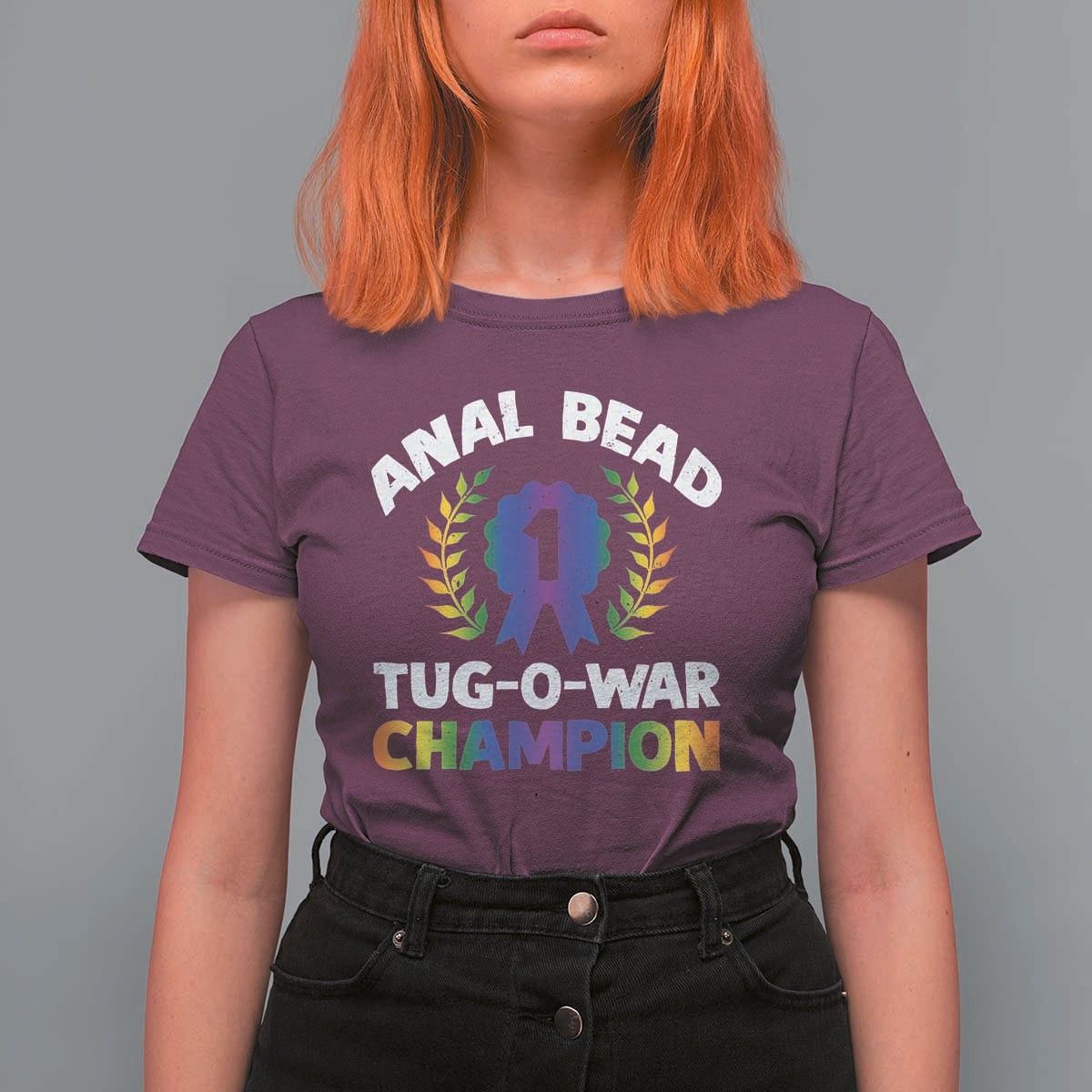 Anal Bead Tug O War Champion Funny Offensive T Shirt For Women Inappropriate Adult Humor Rainbow - Wonder Print Shop