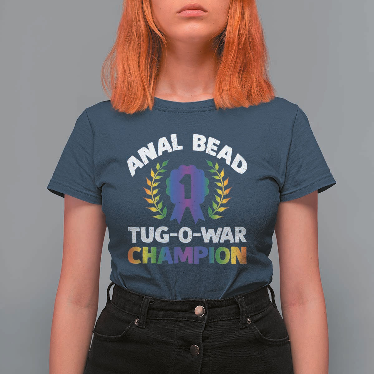 Anal Bead Tug O War Champion Funny Offensive T Shirt For Women Inappropriate Adult Humor Rainbow - Wonder Print Shop