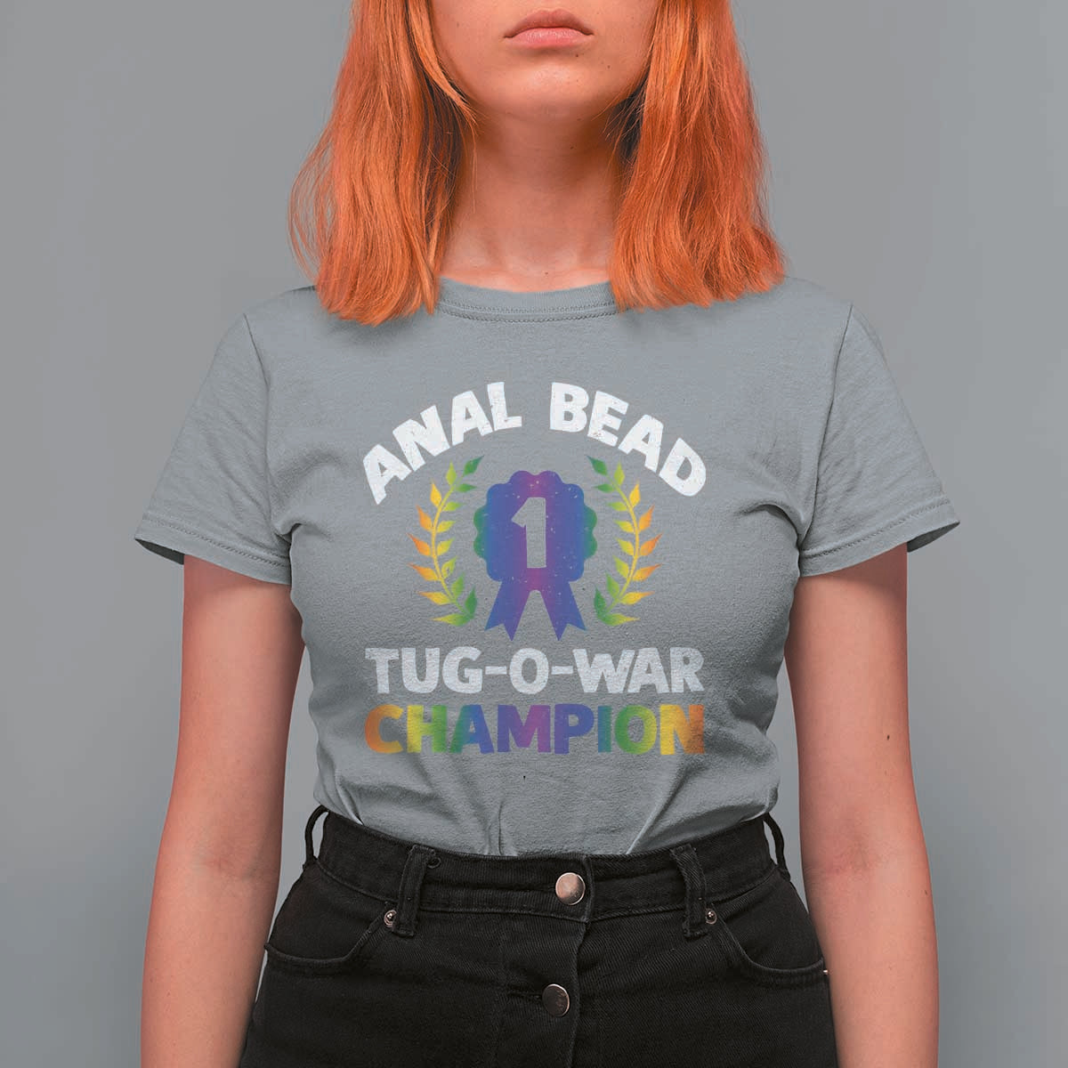 Anal Bead Tug O War Champion Funny Offensive T Shirt For Women Inappropriate Adult Humor Rainbow - Wonder Print Shop
