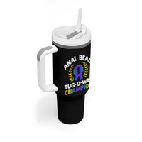 Anal Bead Tug O War Champion Funny Offensive Tumbler With Handle Inappropriate Adult Humor Rainbow - Wonder Print Shop