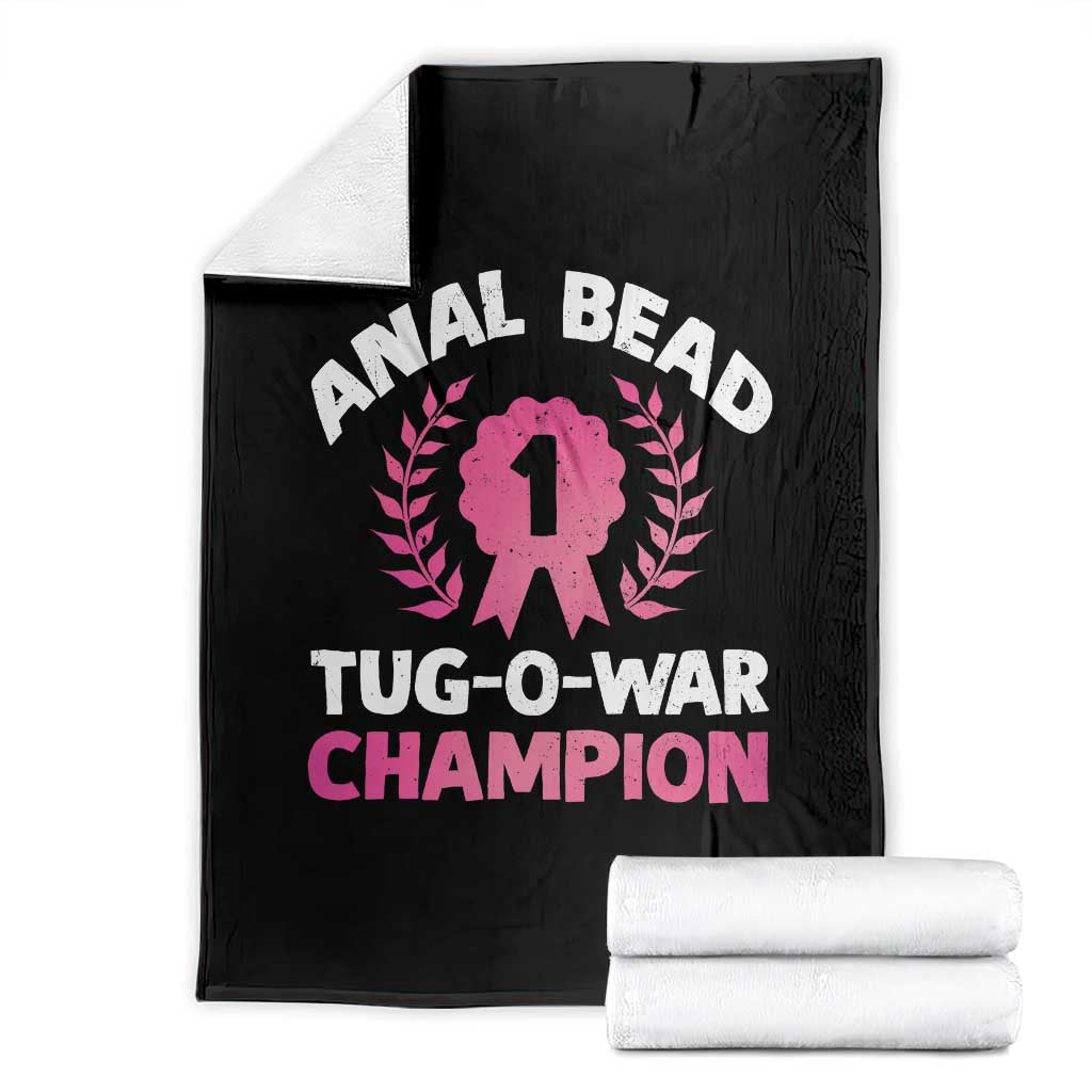 Anal Bead Tug O War Champion Funny Offensive Throw Blanket Inappropriate Adult Humor Pink - Wonder Print Shop