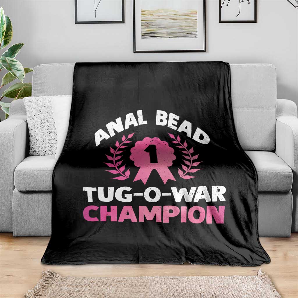 Anal Bead Tug O War Champion Funny Offensive Throw Blanket Inappropriate Adult Humor Pink - Wonder Print Shop