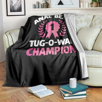 Anal Bead Tug O War Champion Funny Offensive Throw Blanket Inappropriate Adult Humor Pink - Wonder Print Shop