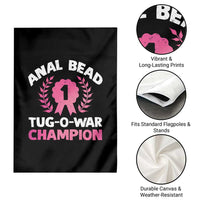 Anal Bead Tug O War Champion Funny Offensive Garden Flag Inappropriate Adult Humor Pink - Wonder Print Shop