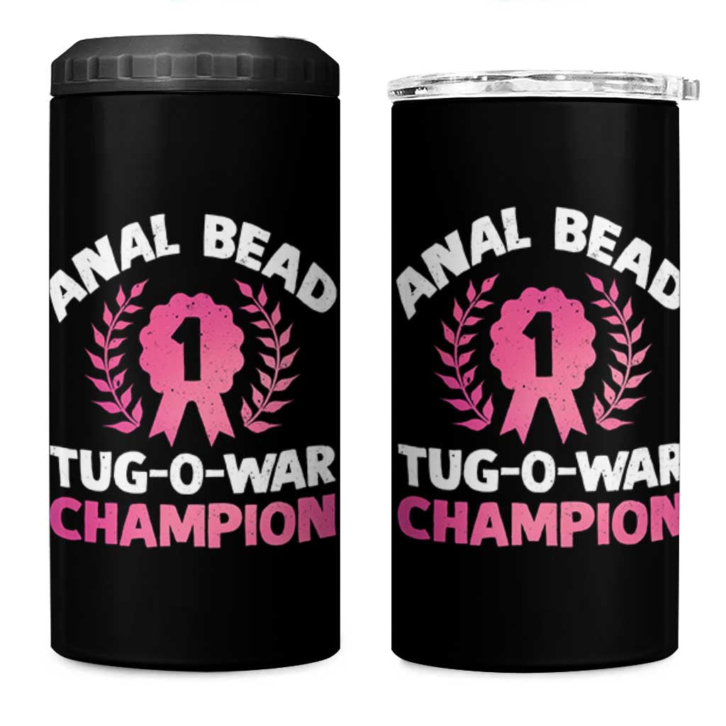Anal Bead Tug O War Champion Funny Offensive 4 in 1 Can Cooler Tumbler Inappropriate Adult Humor Pink - Wonder Print Shop