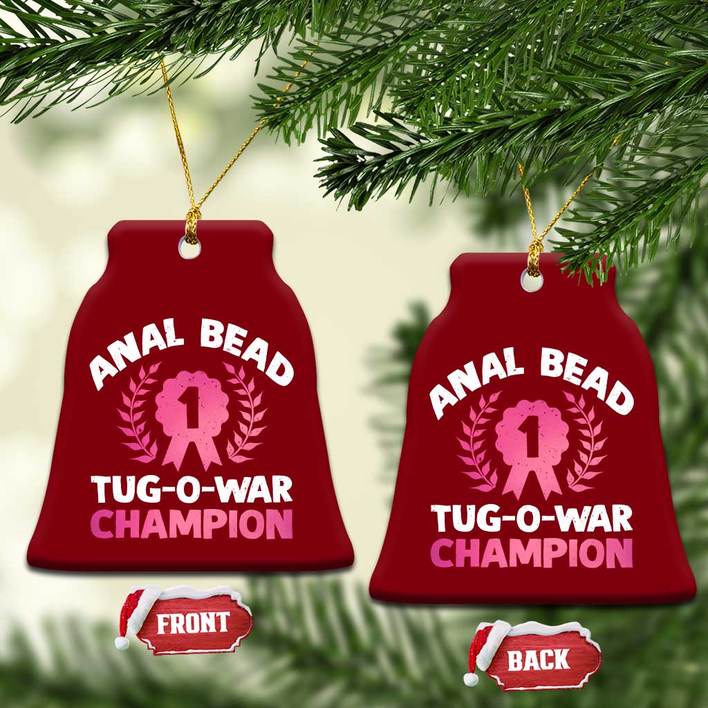 Anal Bead Tug O War Champion Funny Offensive Ceramic Ornament Inappropriate Adult Humor Pink - Wonder Print Shop