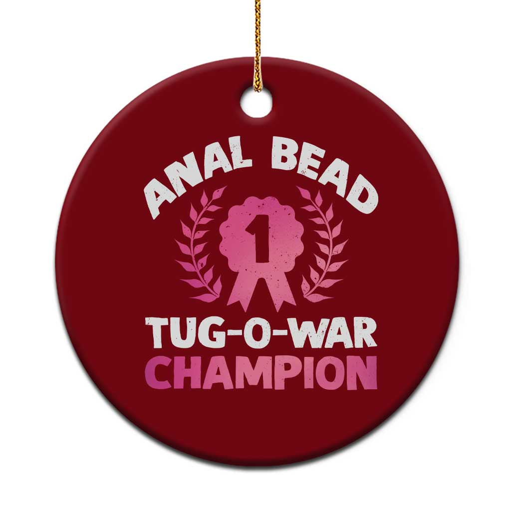 Anal Bead Tug O War Champion Funny Offensive Ceramic Ornament Inappropriate Adult Humor Pink - Wonder Print Shop
