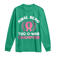 Anal Bead Tug O War Champion Funny Offensive Long Sleeve Shirt Inappropriate Adult Humor Pink - Wonder Print Shop