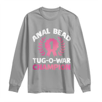 Anal Bead Tug O War Champion Funny Offensive Long Sleeve Shirt Inappropriate Adult Humor Pink - Wonder Print Shop