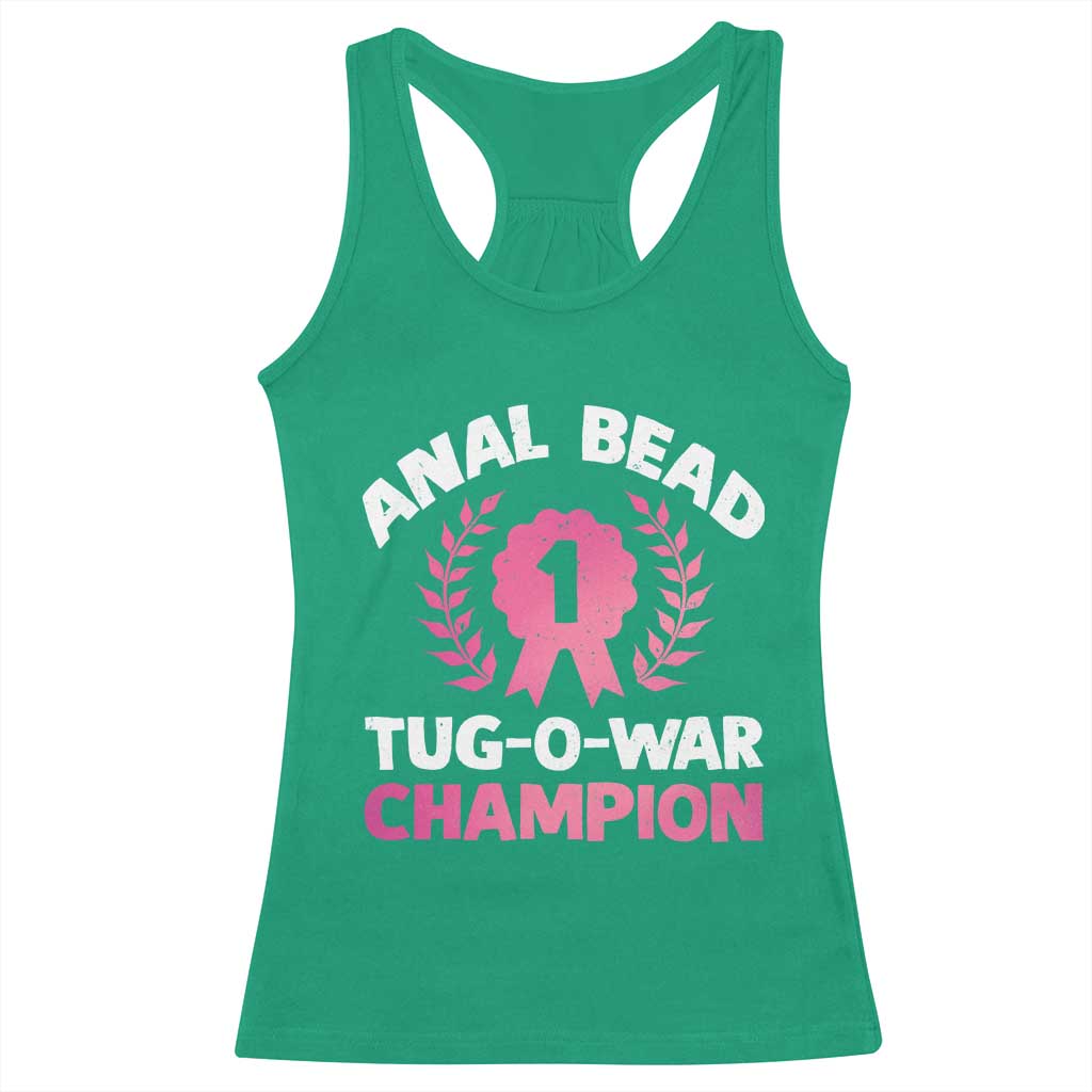 Anal Bead Tug O War Champion Funny Offensive Racerback Tank Top Inappropriate Adult Humor Pink - Wonder Print Shop