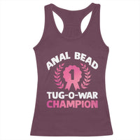 Anal Bead Tug O War Champion Funny Offensive Racerback Tank Top Inappropriate Adult Humor Pink - Wonder Print Shop