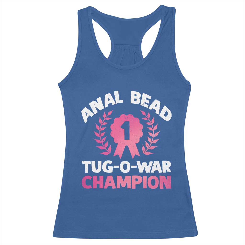 Anal Bead Tug O War Champion Funny Offensive Racerback Tank Top Inappropriate Adult Humor Pink - Wonder Print Shop