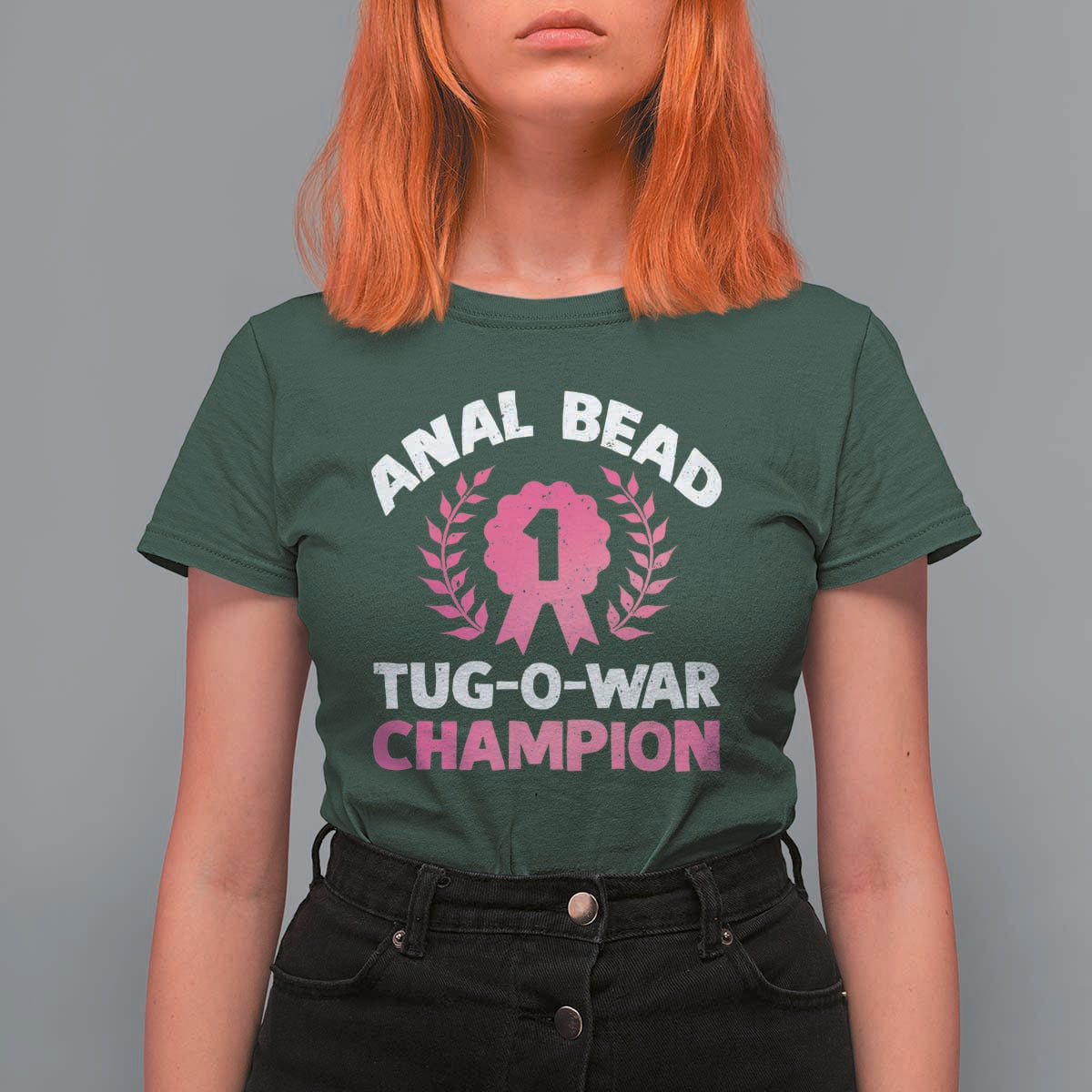 Anal Bead Tug O War Champion Funny Offensive T Shirt For Women Inappropriate Adult Humor Pink - Wonder Print Shop