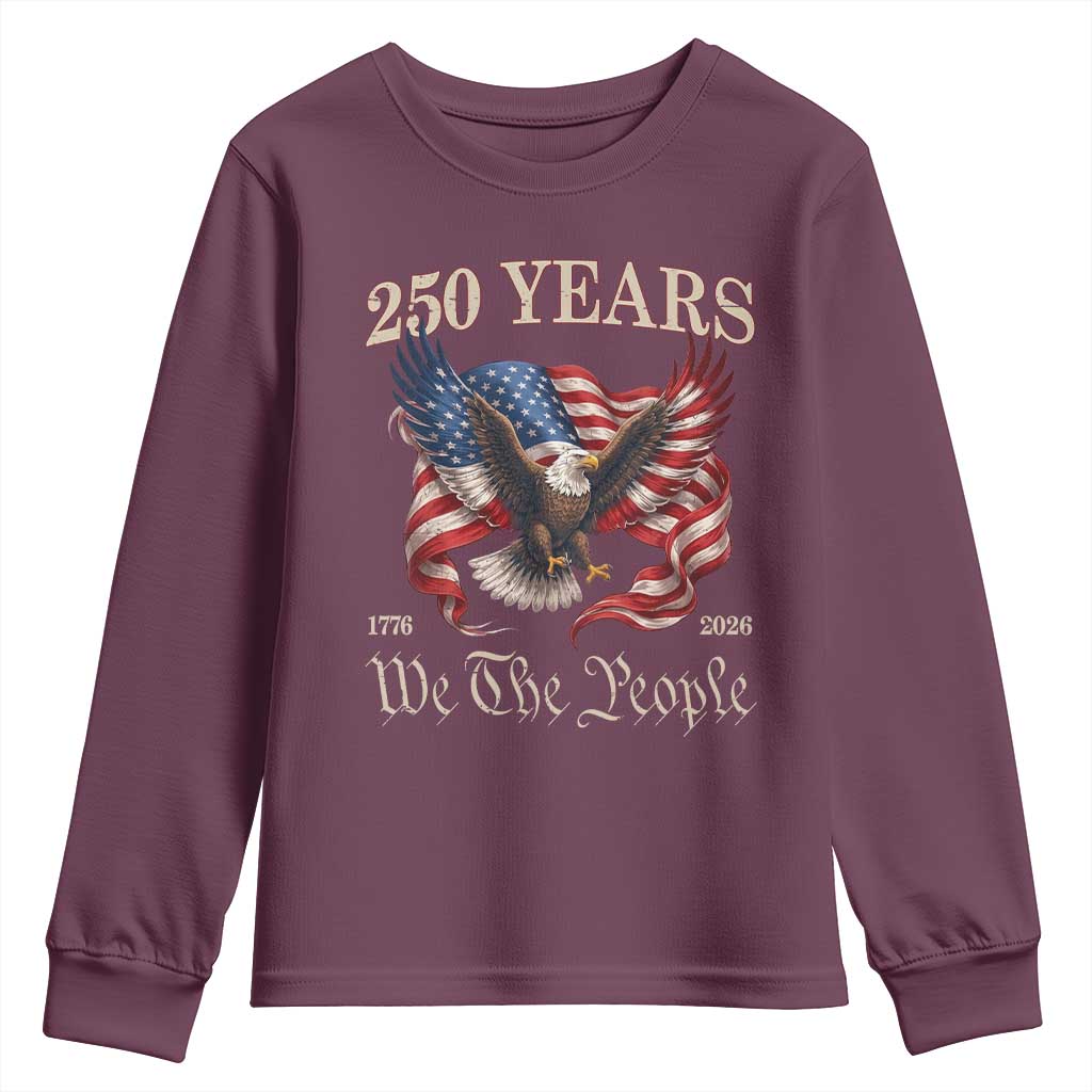 250 Years of Liberty American Semiquincentennial Youth Sweatshirt We The People Patriotic Eagle Heritage 1776 2026