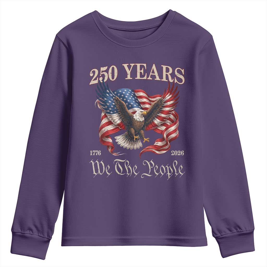 250 Years of Liberty American Semiquincentennial Youth Sweatshirt We The People Patriotic Eagle Heritage 1776 2026