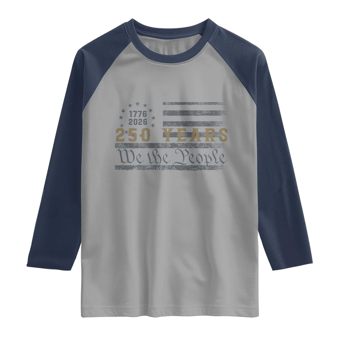 250 Years of Freedom American Flag Vintage Raglan Shirt 1776-2026 We The People Patriotic Heritage