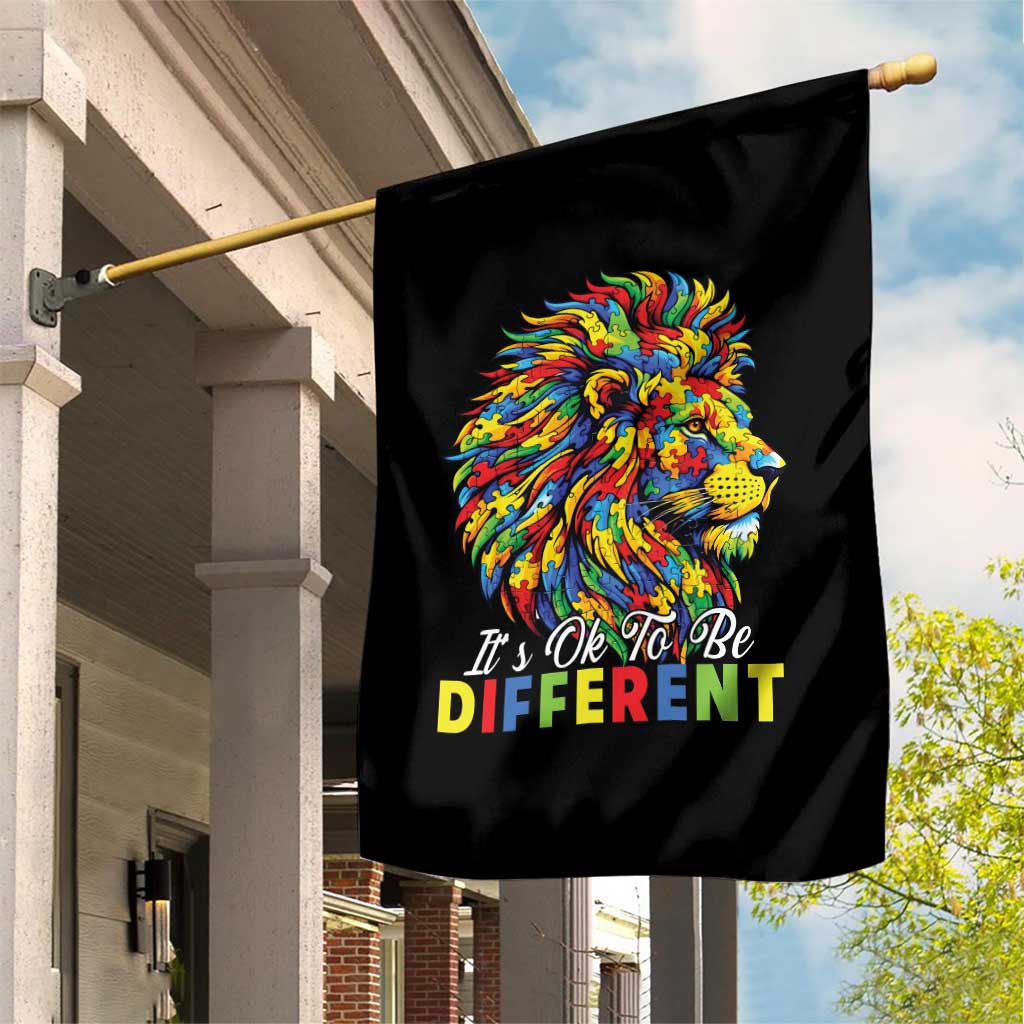 Colorful Autism Acceptance Lion Garden Flag It Is Ok To Be Different Courageous Neurodiversity Support