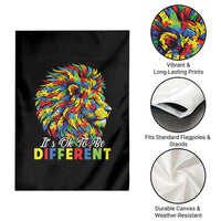 Colorful Autism Acceptance Lion Garden Flag It Is Ok To Be Different Courageous Neurodiversity Support