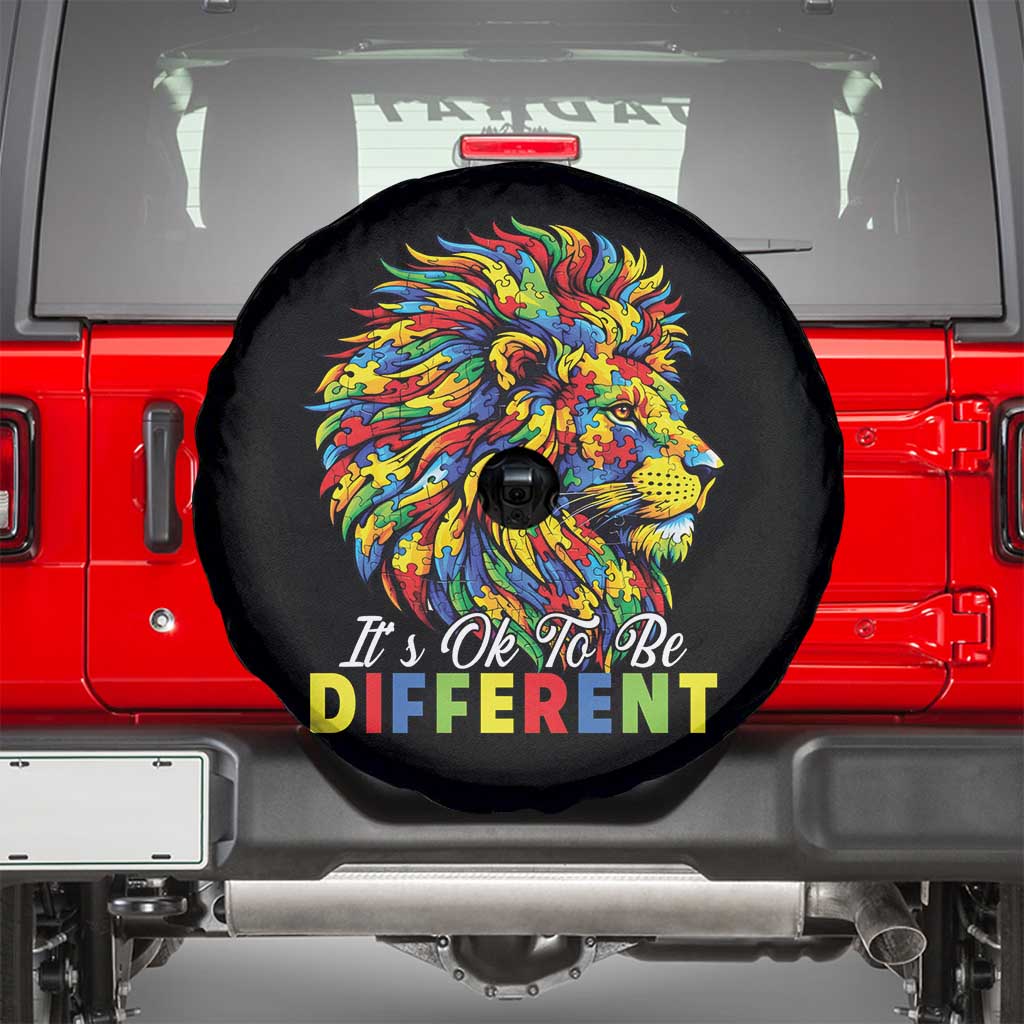 Colorful Autism Acceptance Lion Spare Tire Cover It Is Ok To Be Different Courageous Neurodiversity Support