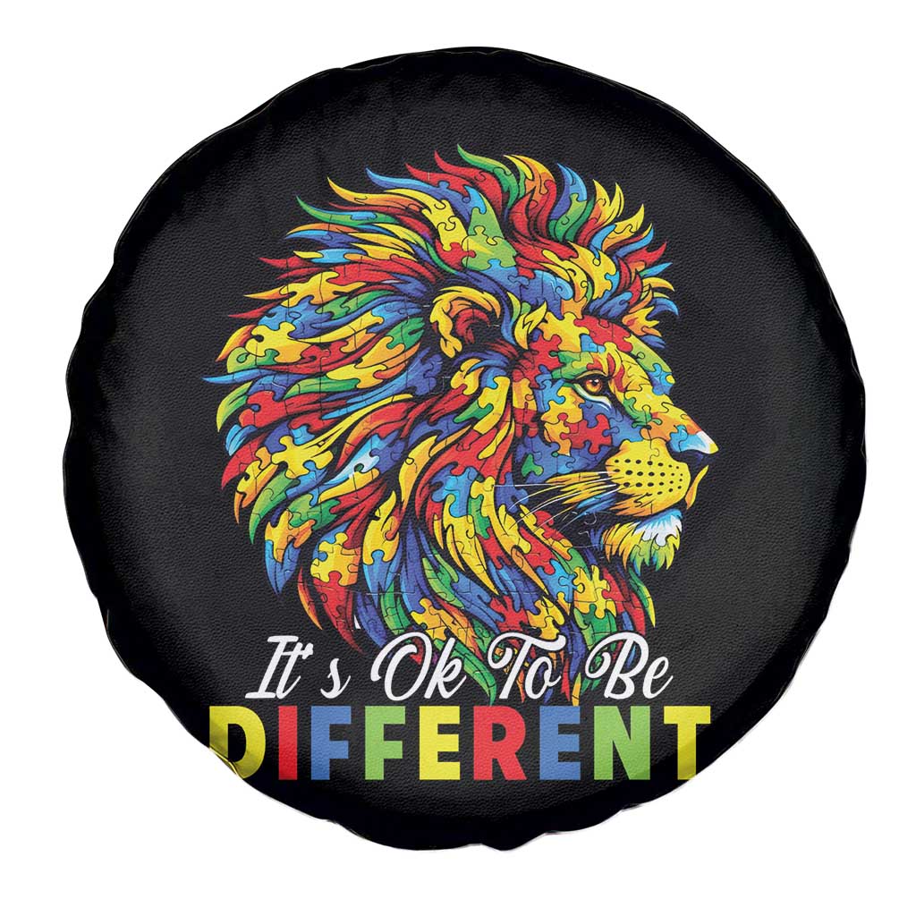 Colorful Autism Acceptance Lion Spare Tire Cover It Is Ok To Be Different Courageous Neurodiversity Support